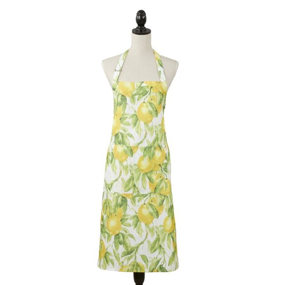 Multi-color Green and Yellow Lemon Printed Design Apron, 24x36, Polyester - Picture 1 of 5